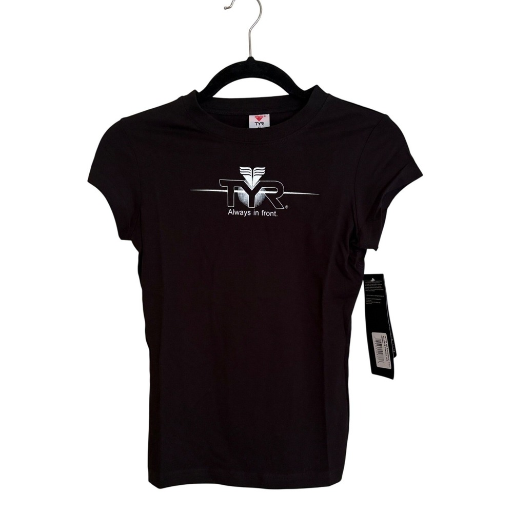 TYR Alliance Female Tee Black White Graphic Logo Cotton‎ T-Shirt TATF3A XS NWT